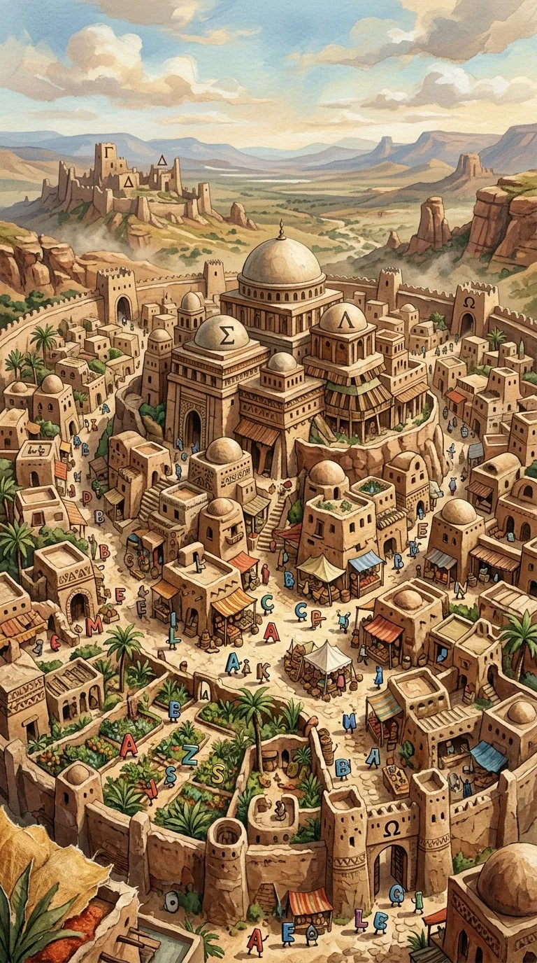 The City of Alphabets panoramic illustrated world