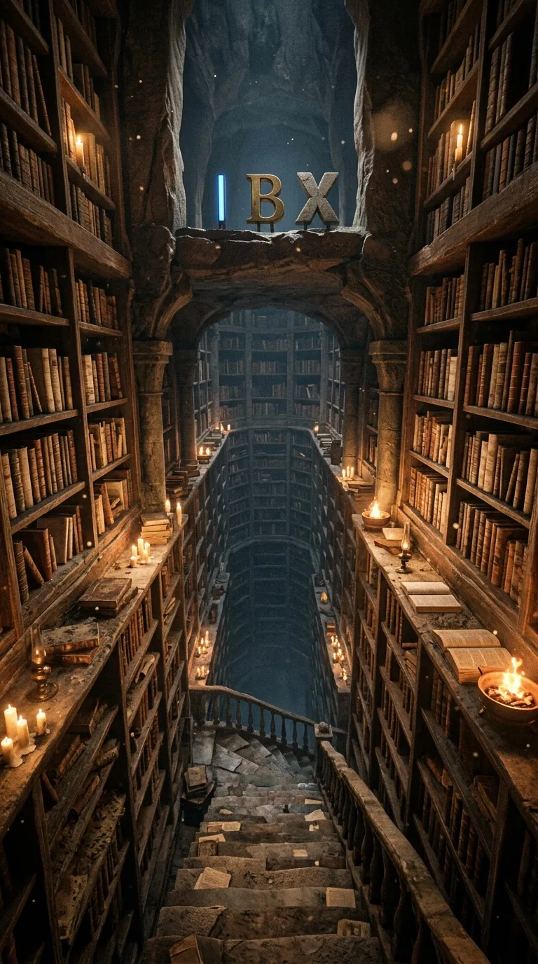 The Archive illuminated by torchlight