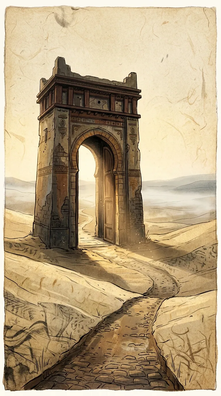 A mysterious door in the desert